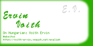 ervin voith business card